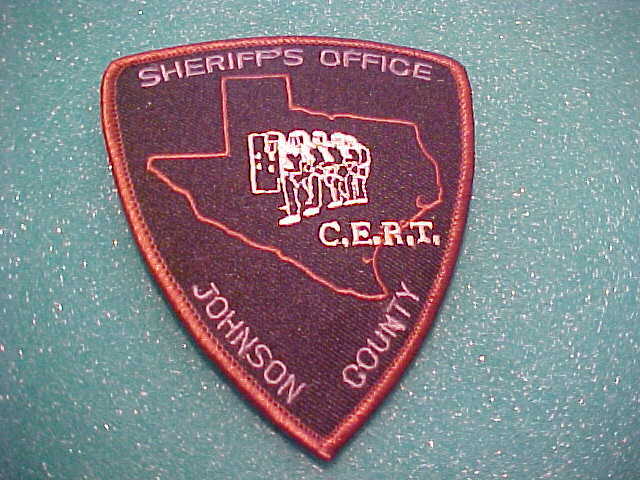 JOHNSON COUNTY TEXAS C.E.R.T.  POLICE PATCH SHOULDER SIZE UNUSED ***************