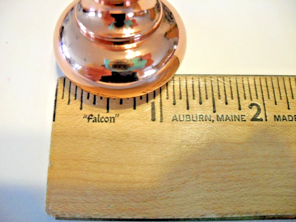 New Polished Heavy Copper Drawer Knobs Ridged Face Cabinet Door Pulls