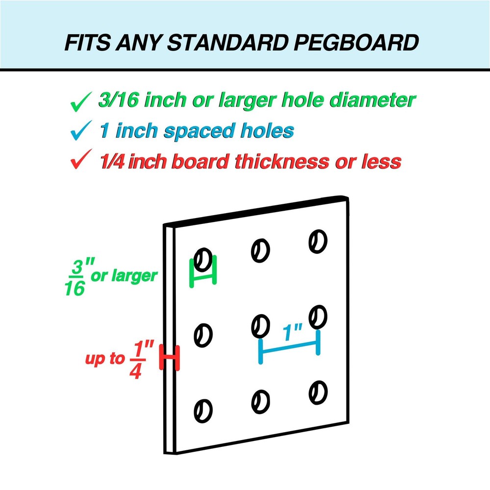 2 PCS Pegboard Baskets Medium Small Black Hooks Organize Tools Garage Storage