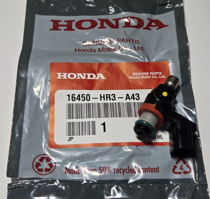 * OEM Part No. 16450-HR3-A43 * Fuel Injector Assembly - HONDA GENUINE PARTS