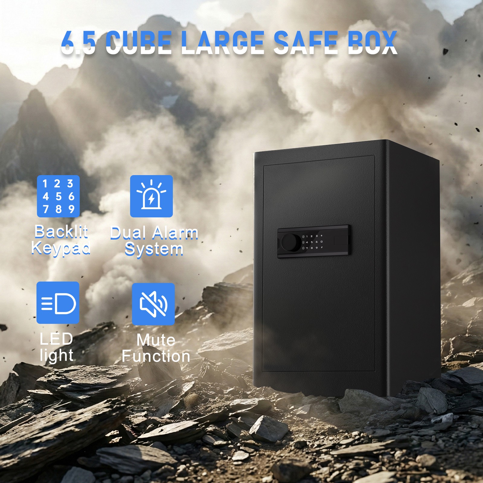 6.0 Cub Digital Extra Large Safe with Slide Drawer for Jewelry Cash Pistol