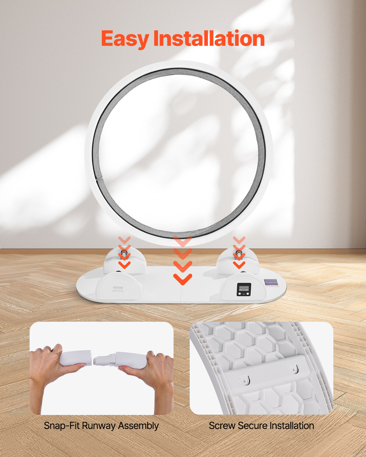 Cat Exercise Wheel with Pedometer 40.8" Cat Treadmill for Pet Health White