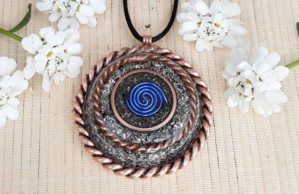 Most Powerful Orgone Pendant - With 2 Tensor Ring -Range 5,000km -EMF protection