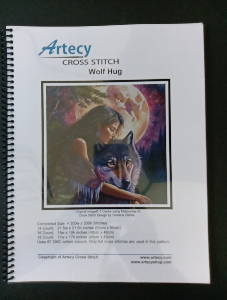 WOLF HUG Artecy Counted Cross Stitch Pattern