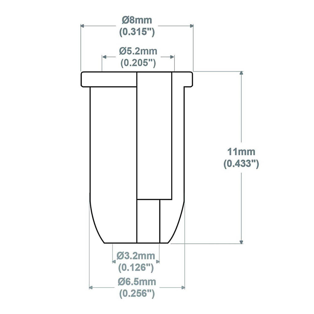12Pc Chrome Guitar String Mounting Ferrules for Tele Electric String Thru Smooth