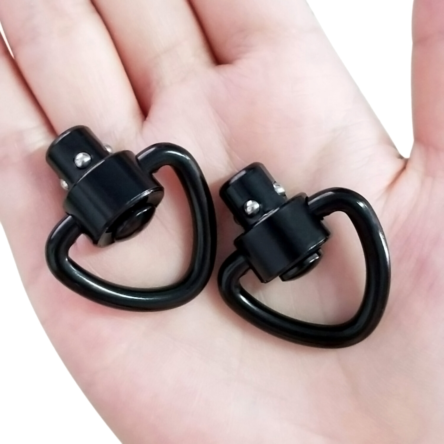 2 PCS D-Loop Quick Detach Set 1" Heavy Duty QD Sling Swivels with Push Button