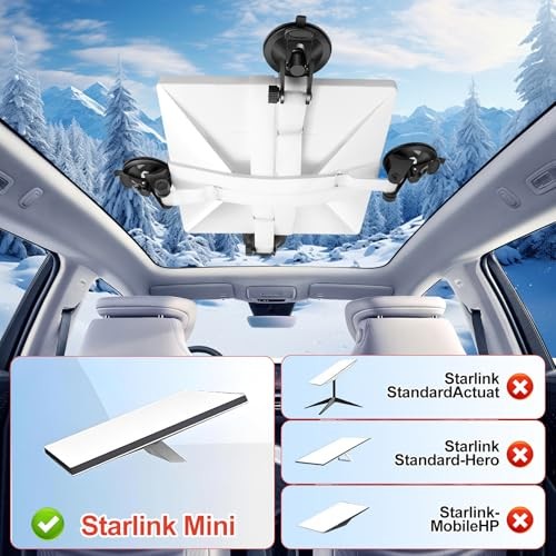 ASDKJL Foldable Starlink Mini Car Mount with Suction Cups，Quick Release