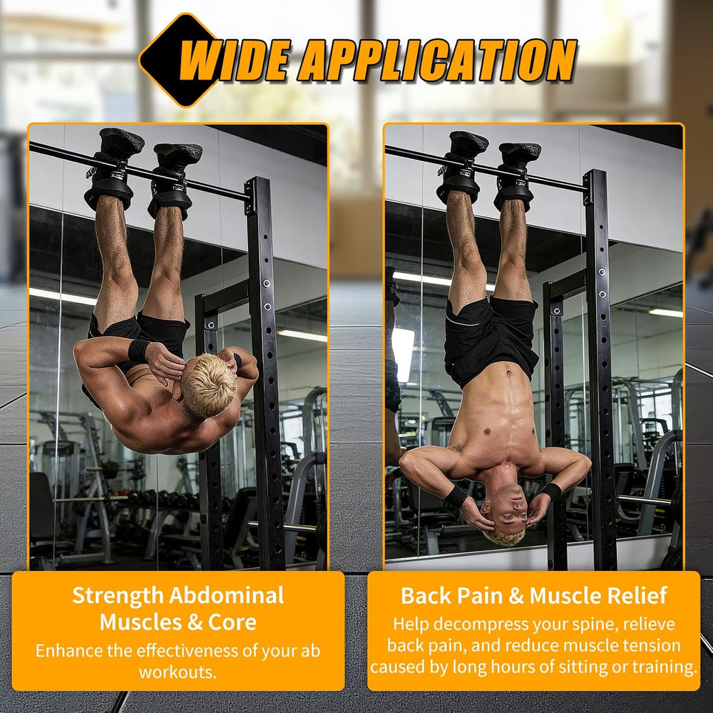 Gravity Inversion Boots with 2 Hooks, Anti Gravity Hanging Boots for Core Streng