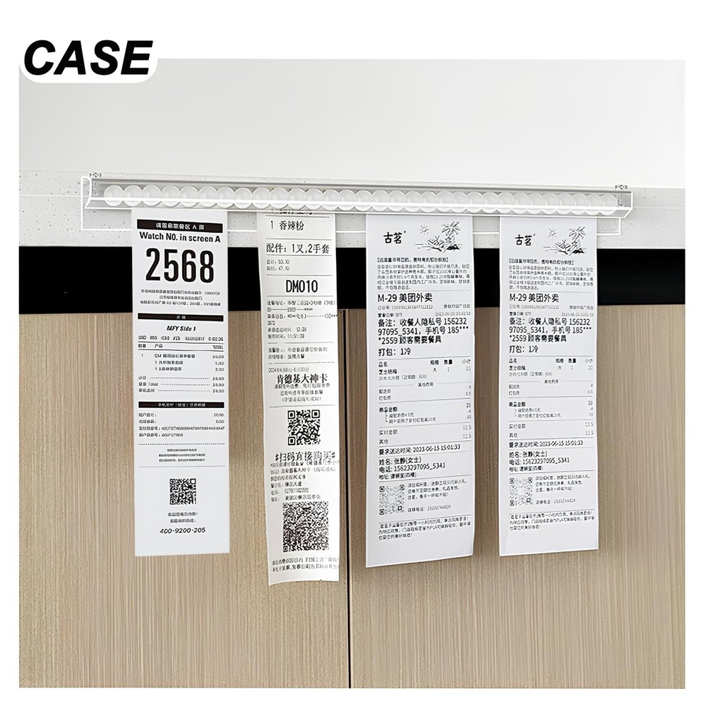 3 Pack 35.4 Total Stackable Ticket Holders, No-Drill, Restaurant, Receipt