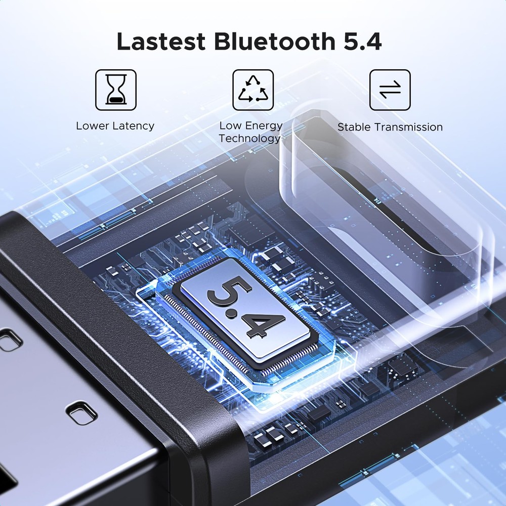 UGREEN USB Bluetooth Adapter for PC 5.4 Dongle Receiver EDR & BLE,...