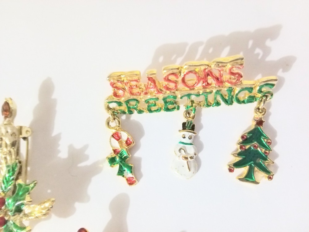 Four Costume Christmas Pins
