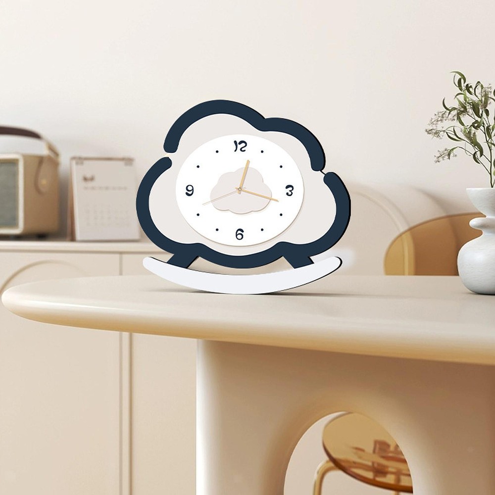 Cloud Shape Table Clock Cloud Figure Modern Rocking Timepiece Desk Clock for