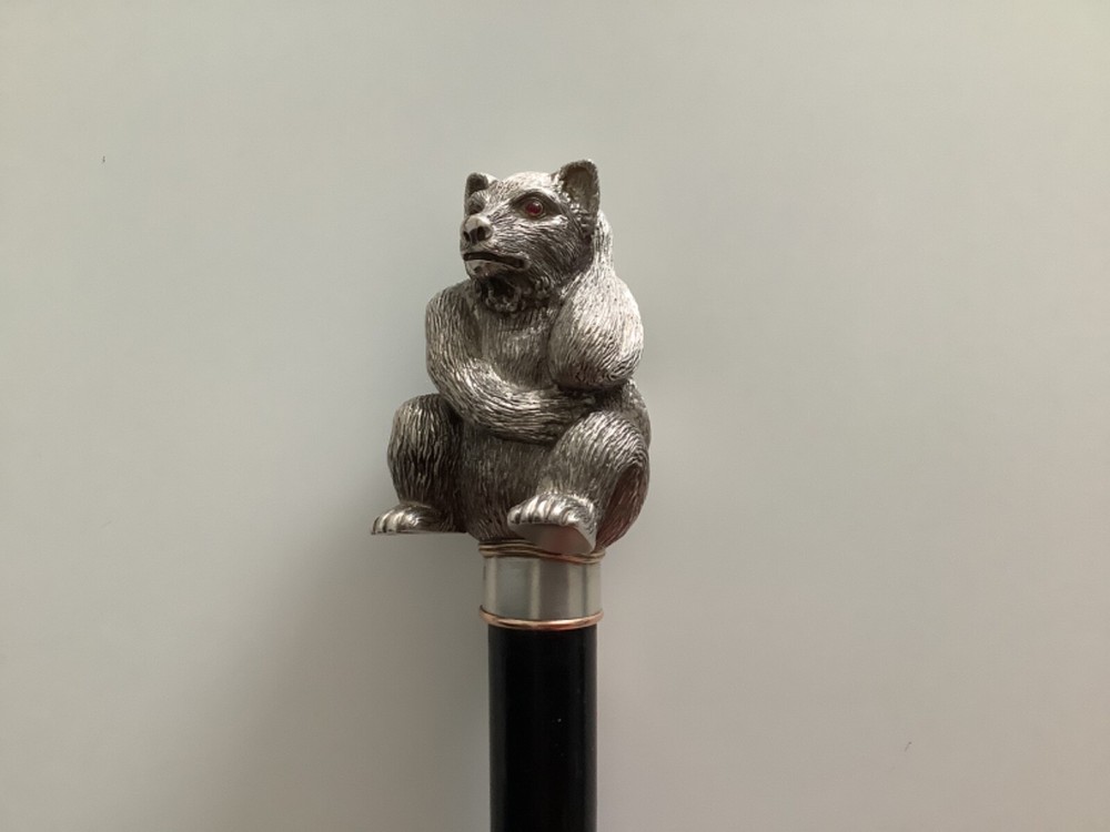 A Russian Silver Walking Stick