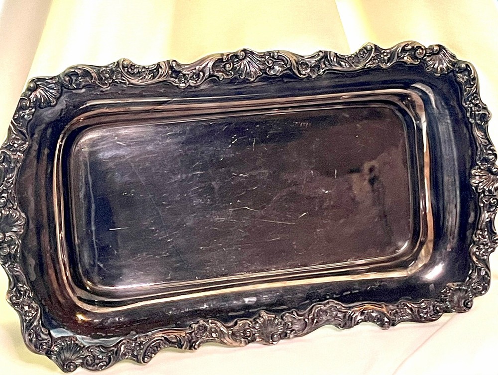 REED & BARTON OLD COLONY SILVERSMITHS SILVERPLATE FOOTED TRAY 13 1/4"