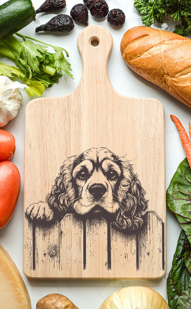 Cocker Spaniel Cutting Cheese Board
