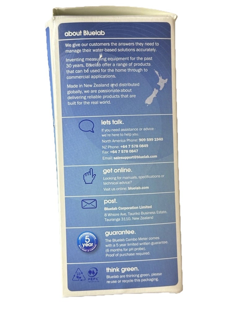 Bluelab Combo Meter pH EC Temperature Nutrient Solution Tester Kit Probes Case