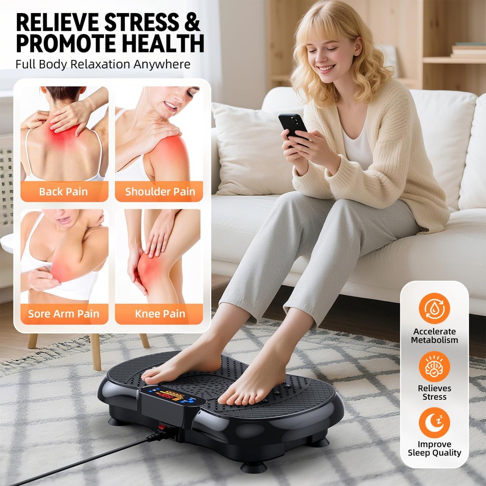 Vibration Plate Exercise Machine 2025 Upgraded Vibrating Plate for Lymphatic ...