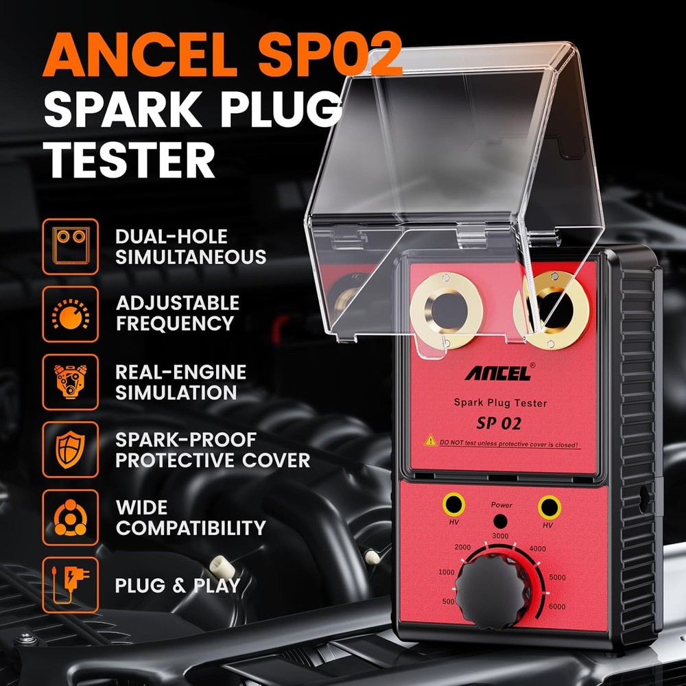 Car Ancel Spark Plug Tester Auto Ignition System Tester Diagnostic Test Tool