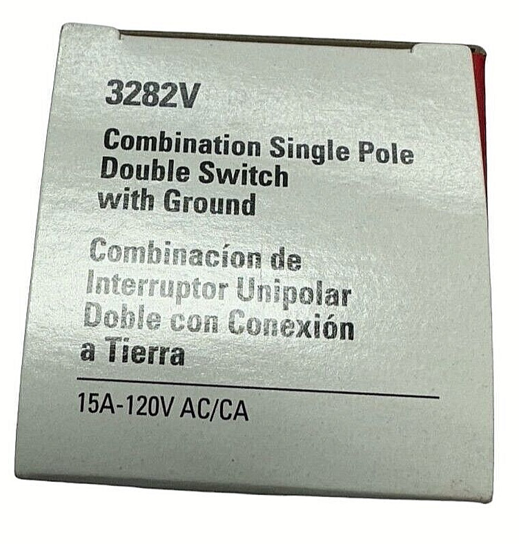 Cooper 3282V Ivory Combination Single Pole Double Switch w/Ground 15A, 120V