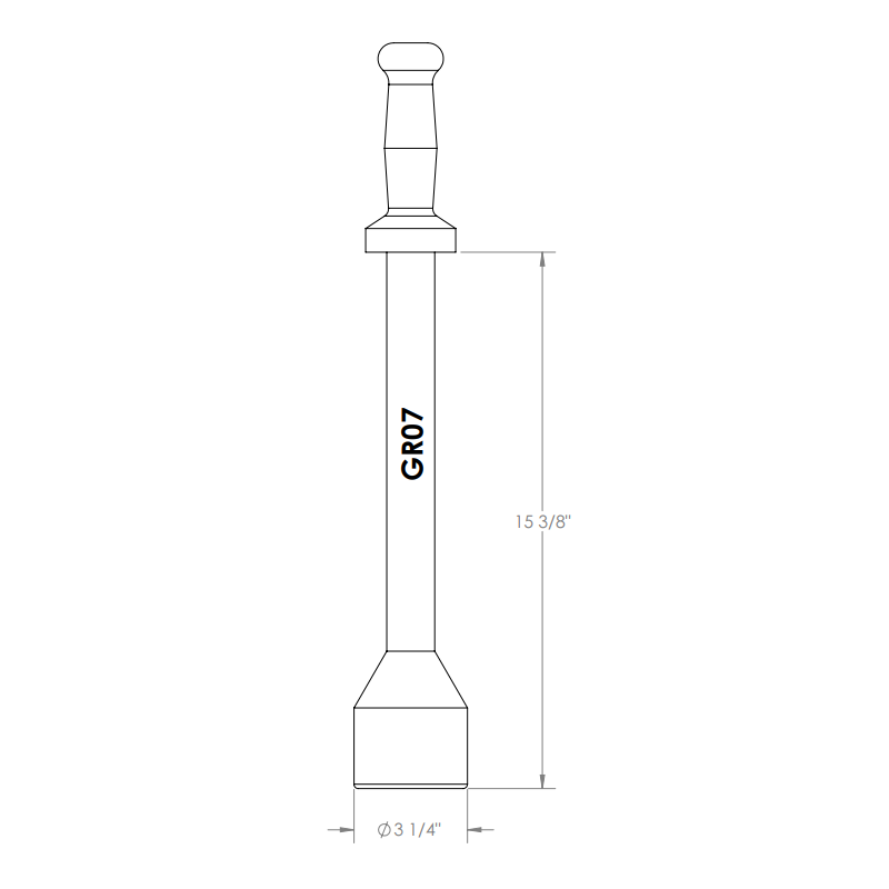 MEAT STOMPER, PUSHER FOR MEAT GRINDER SOLID PLASTIC 19.625"
