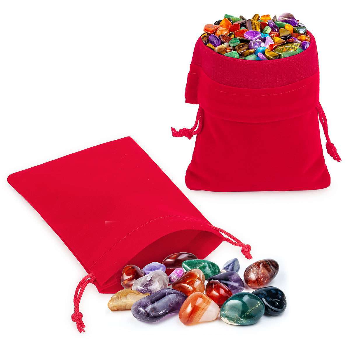 25/50Pcs Velvet Drawstring Gift Pouches Ring Jewelry Bag 2.8*3.5in/3.9*5.9in