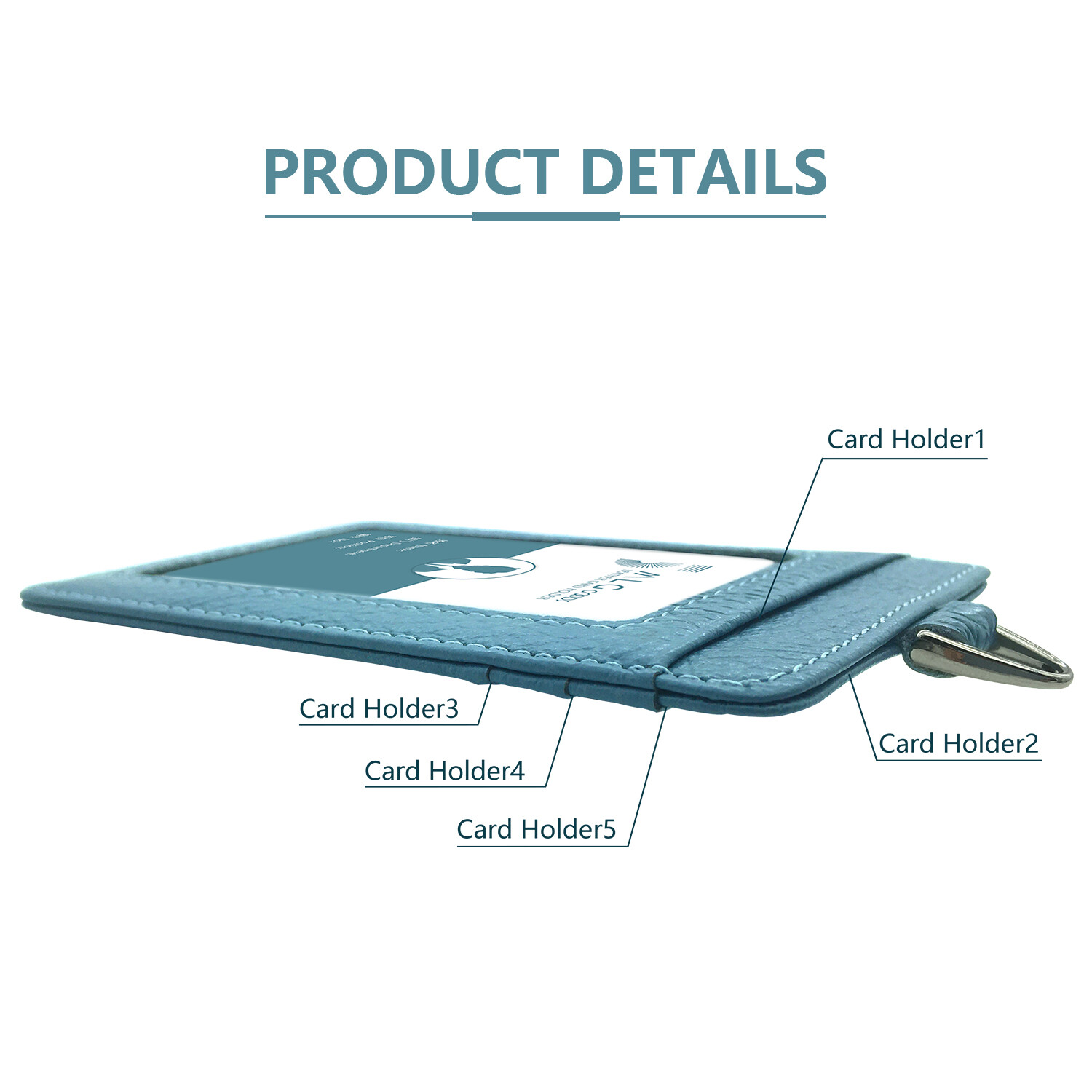 Leather Work Id Badge Holder for Men and Women with Clip Lanyards ( 1 pcs)