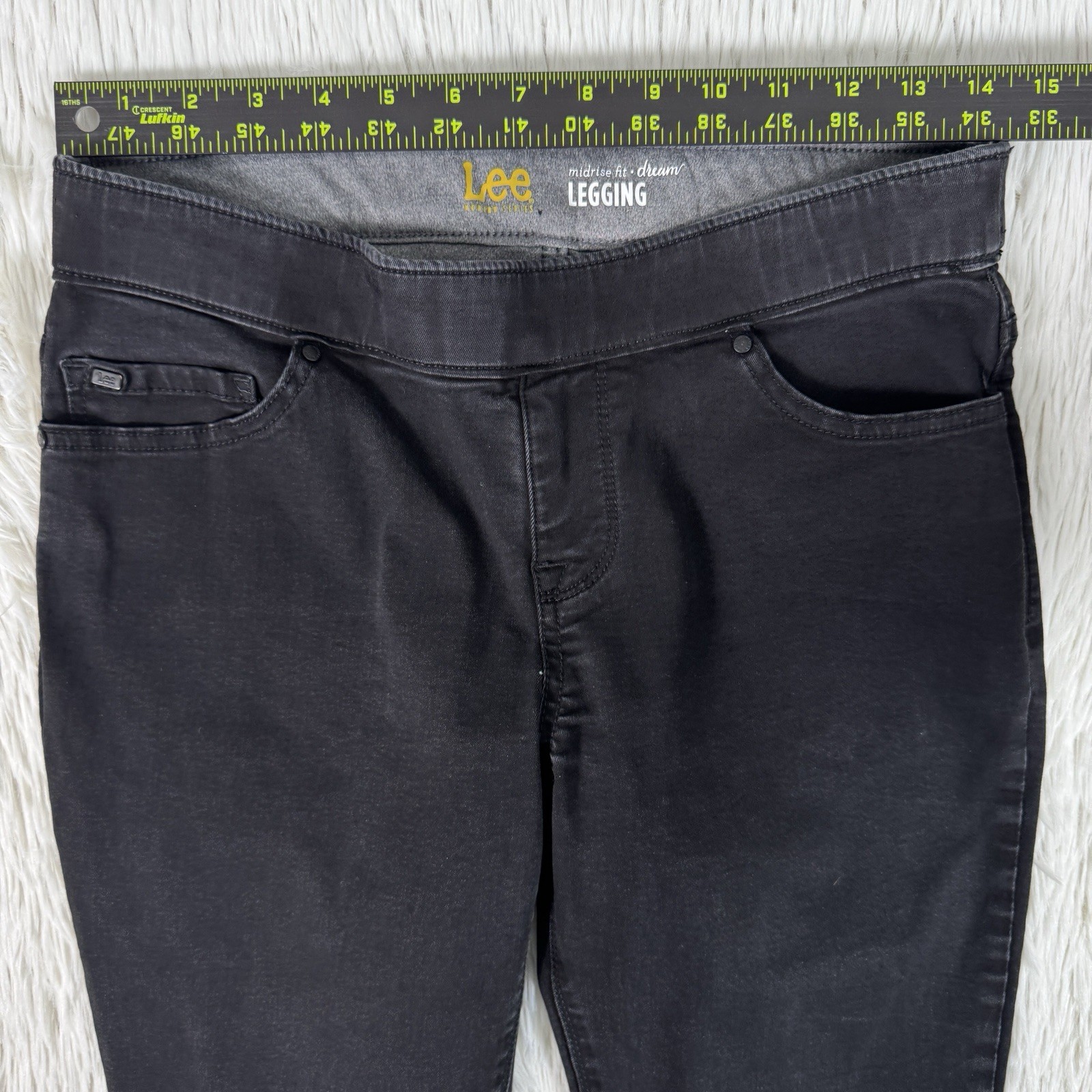 Lee Modern Series Black Mid-Rise Dream Legging Denim Jeans Women's Size 8M