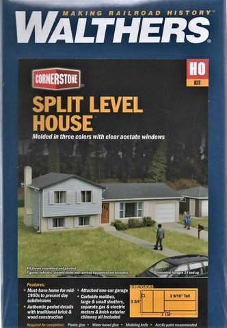 Walthers 933-3794 HO Scale Split-Level House Model Building Kit