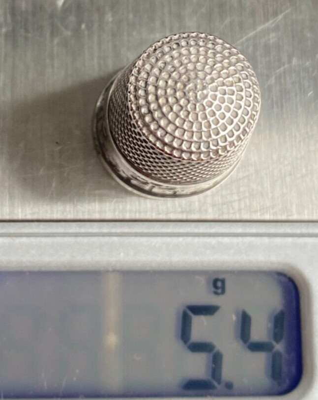 Antique 2x c1910 Solid Silver Thimbles One by U.S.A Simon Brothers & Other