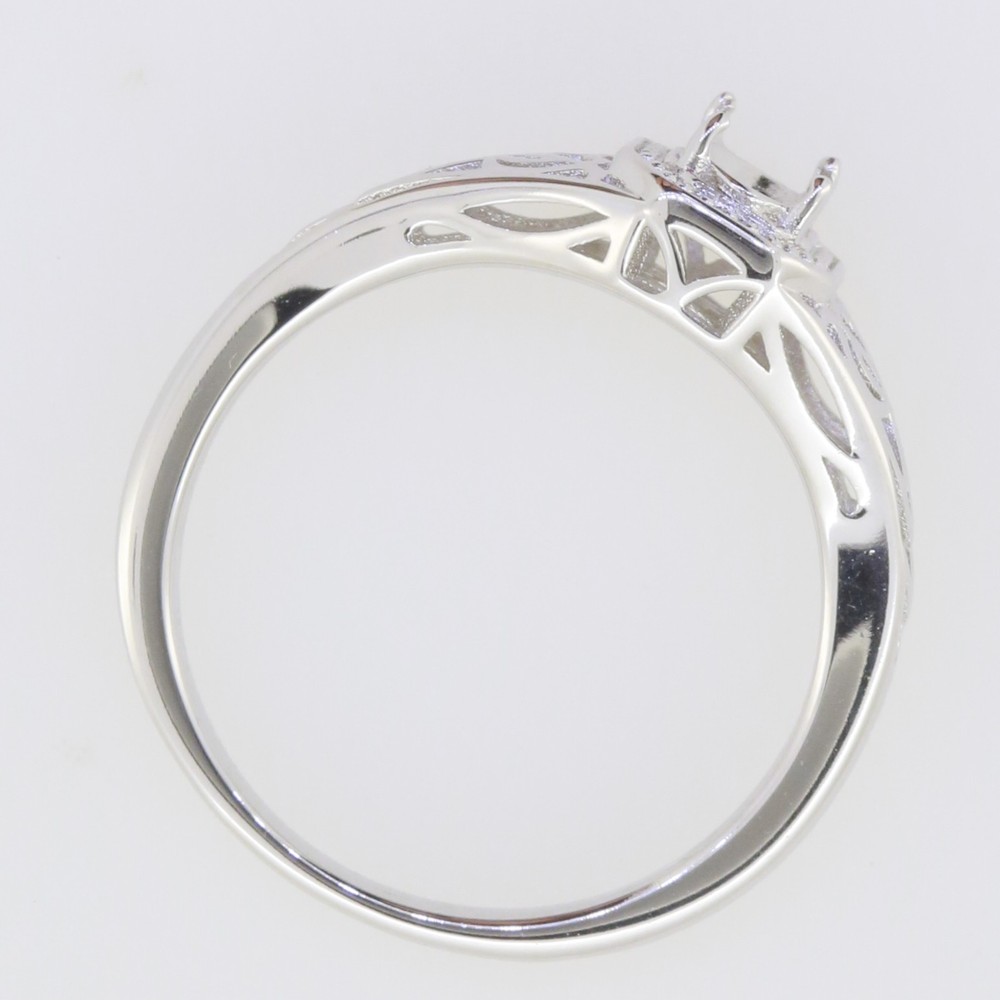 Sterling Silver Semi Mount Ring Setting Oval OV 6x4mm