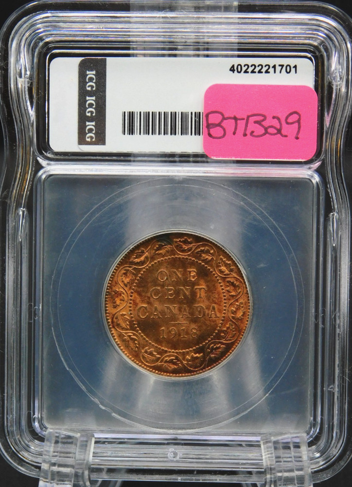 1918 Canada Large CentICG MS66 RB (BT1329)