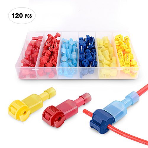 Nilight 120 Pack Quick Splice Wire Terminals Connectors Electrical Crimp Cable