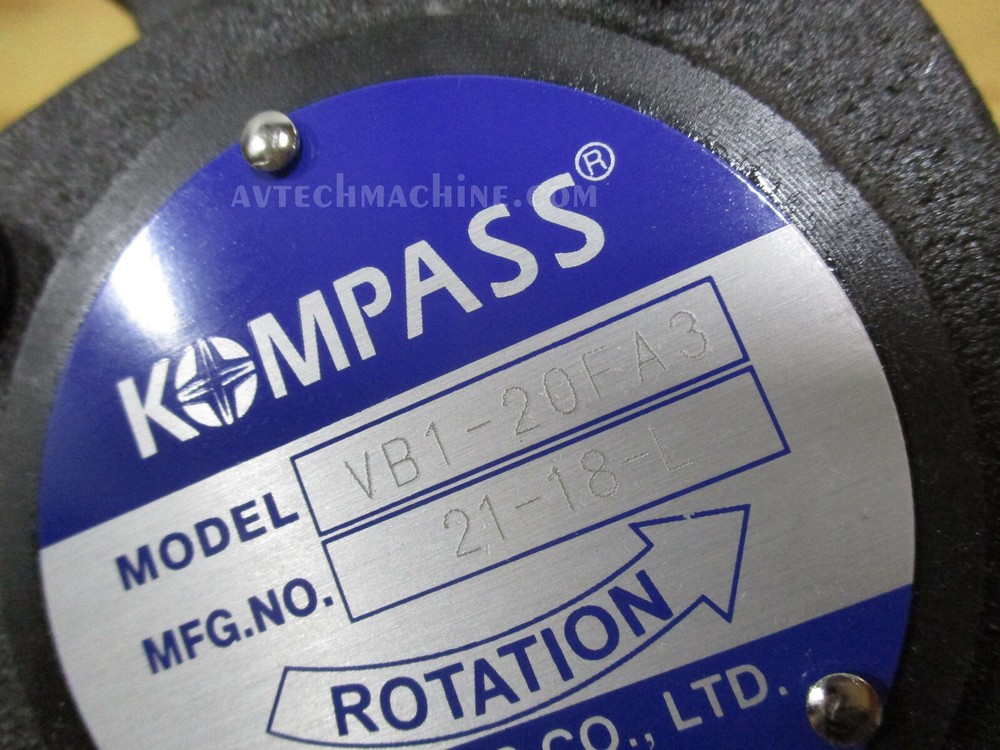 VB1-20FA3 Kompass Hydraulic Variable Vane Pump Max. Pressure 70Kg VB1-20F-A3