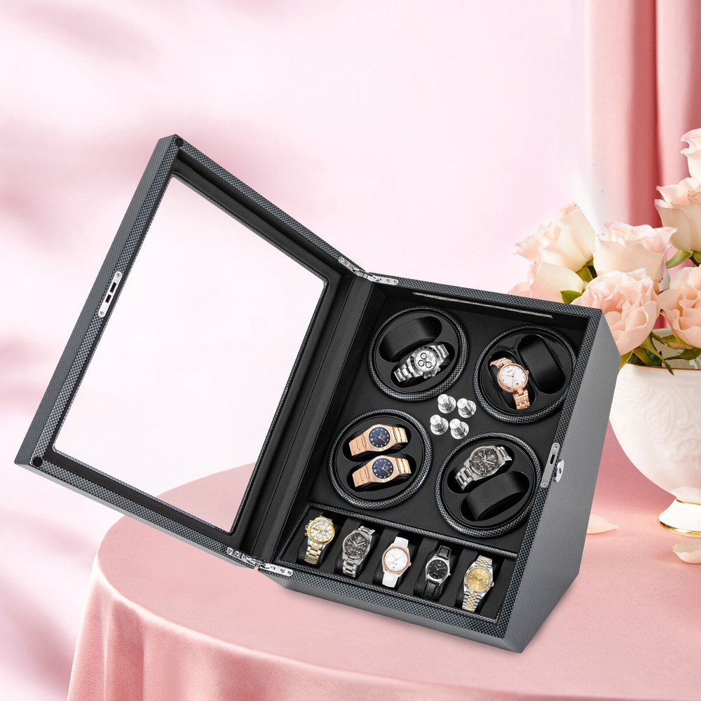 8+5 Watch Winder Box Automatic Rotation Watch Display Box Storage Case 5 Modes