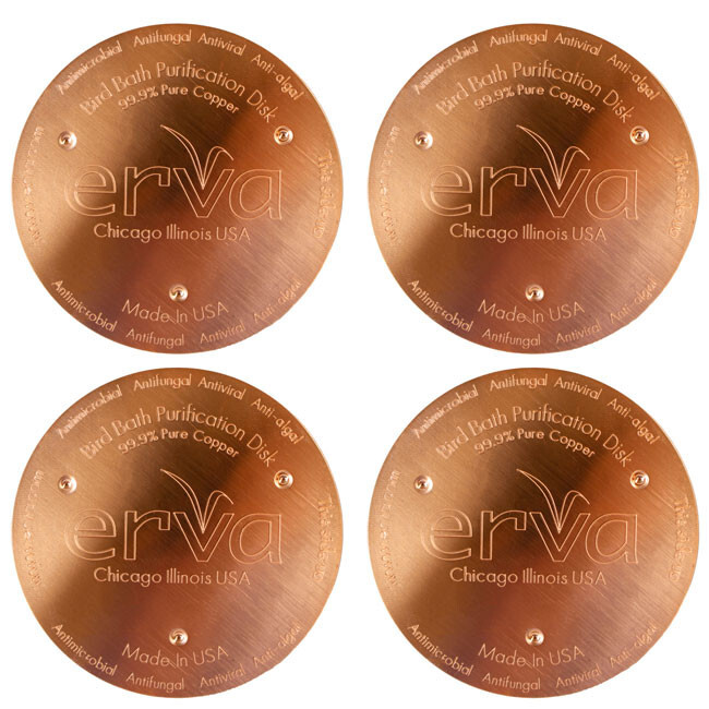 4 Erva Bird Bath Copper Purification Disk, Antimicrobial