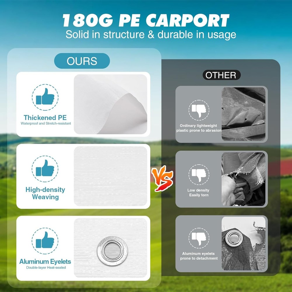 Carport Canopy Replacement 10x20 White
