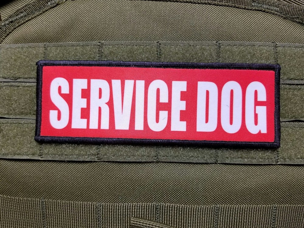 2x6 Service Dog Red Patch Tactical Hook Support Therapy K9