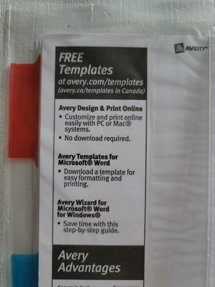 Avery Insertable Big Tab Dividers 5-Tab Letter 11121