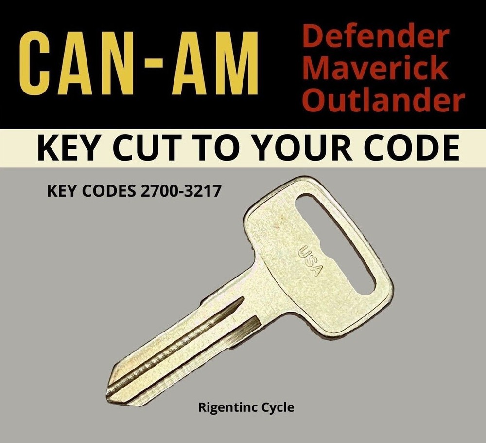 Can-Am Defender Maverick Outlander Replacement Key Cut to Code 2700-3217