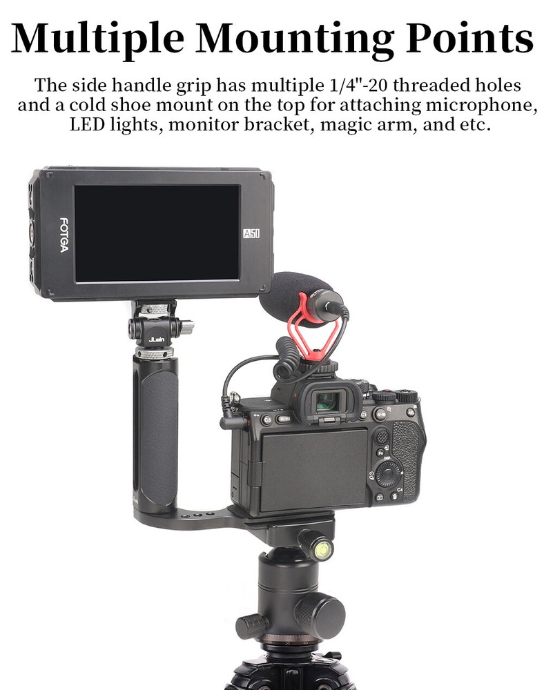 Aluminium l L-Shaped Bracket Holder with Handle Grip for DSLR Mirrorless Camera
