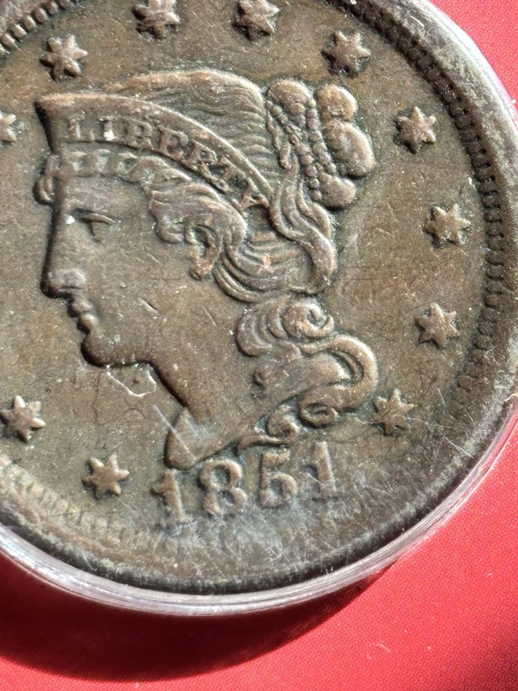 1851 P Liberty Head Large Cent “Brilliant Uncirculated +”