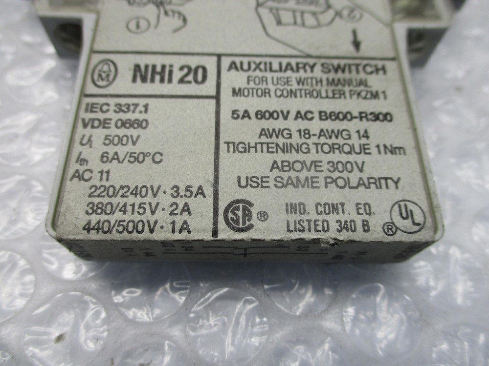 MOELLER NHI20 AUXILIARY SWITCH NSNP