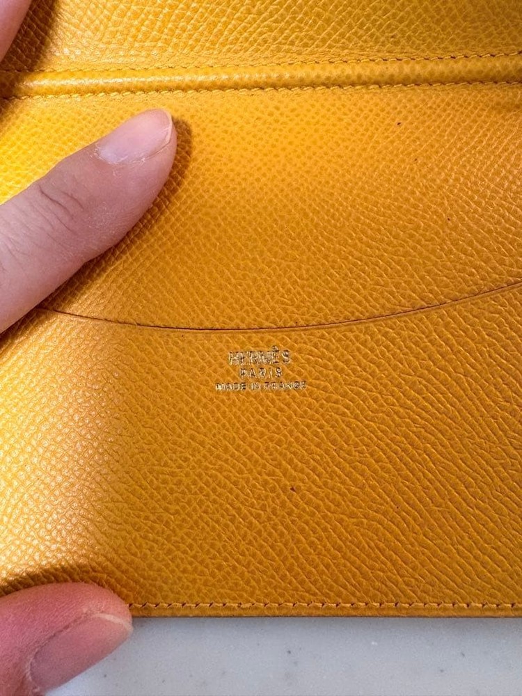Used HERMES green leather notebook cover