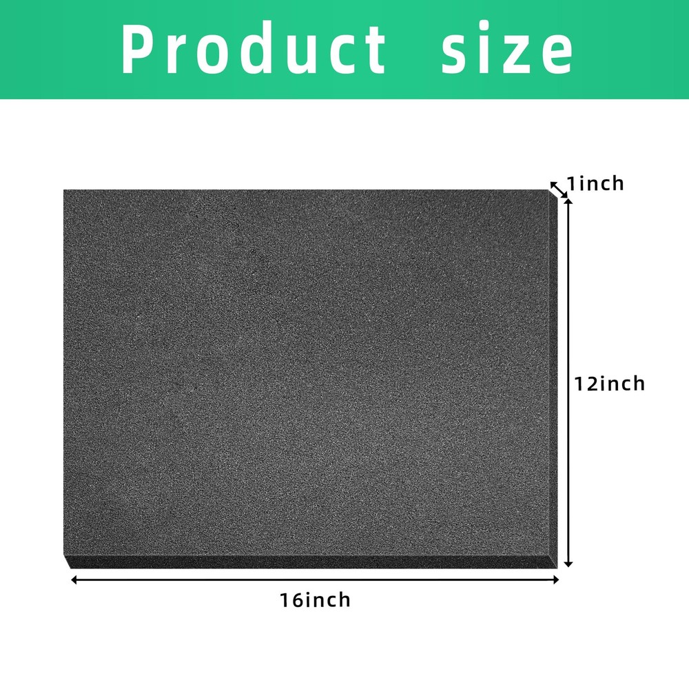 Polyurethane Foam Sheets Tool Box Pads Cuttable Inserts 16x12x1 Inch 6 PCS