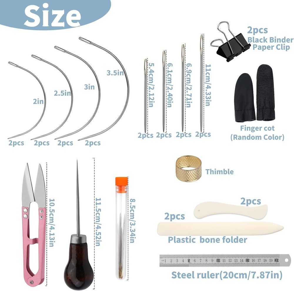 33 Pcs Book Binding Kits 4 Pcs Bone Folder Paper Creaser Paper Folding Tool Book