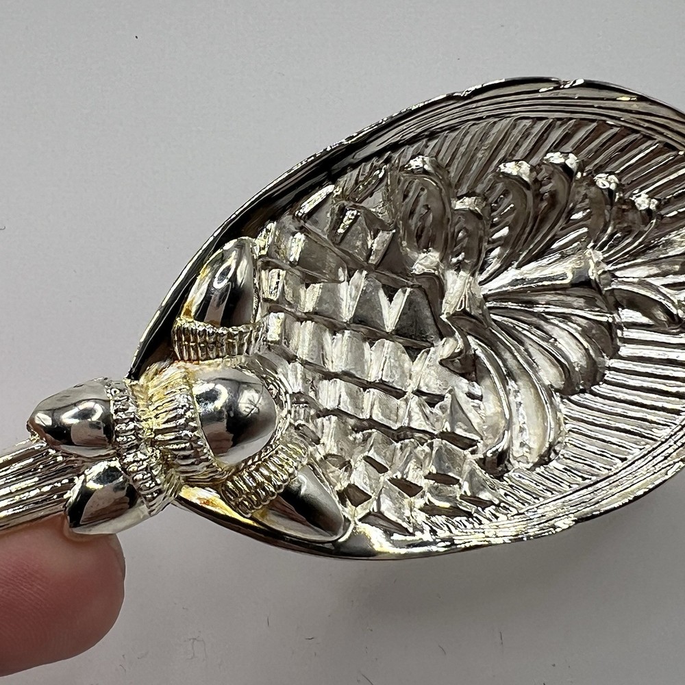 International Silver Plated Serving Spoon PINEAPPLE Design 5 3/4" Unused in Box