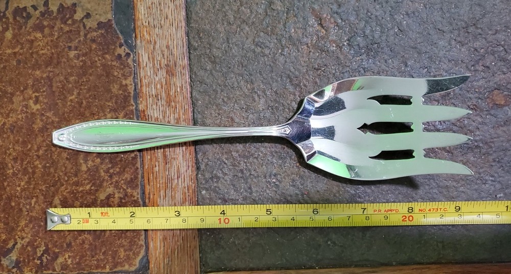✔️ANTIQUE c1915 WEBSTER II PATTERN SILVERPLATED CAKE 🥮 OR MEAT🥩 SERVING FORK