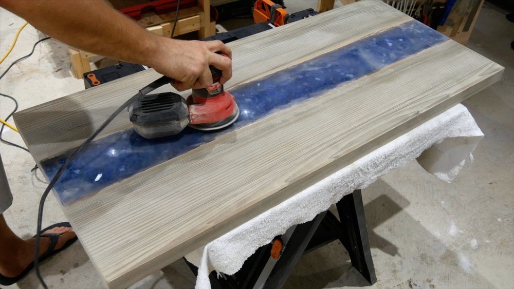 Handmade Ocean Waves Epoxy Dining Table Top for Home, Coffee Table, Center Table