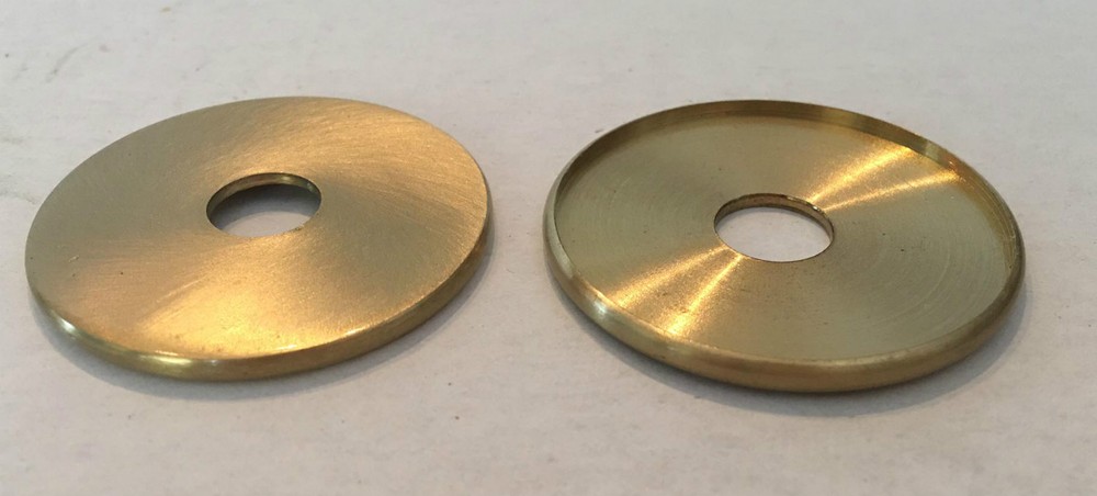1-1/8" SOLID BRASS turned CHECK RINGS unfinished slips 1/8IPS (3/8" hole)