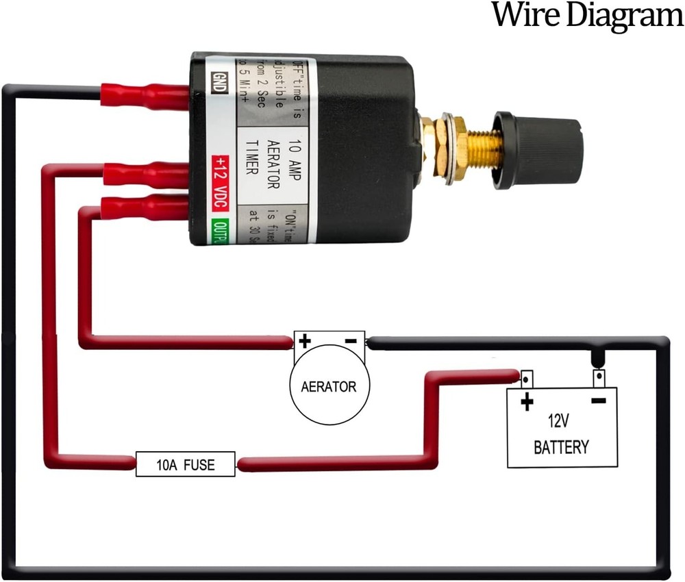 Livewell Timer Switch for Boat Aerator Timer Adjustable 12 Volt 10 A